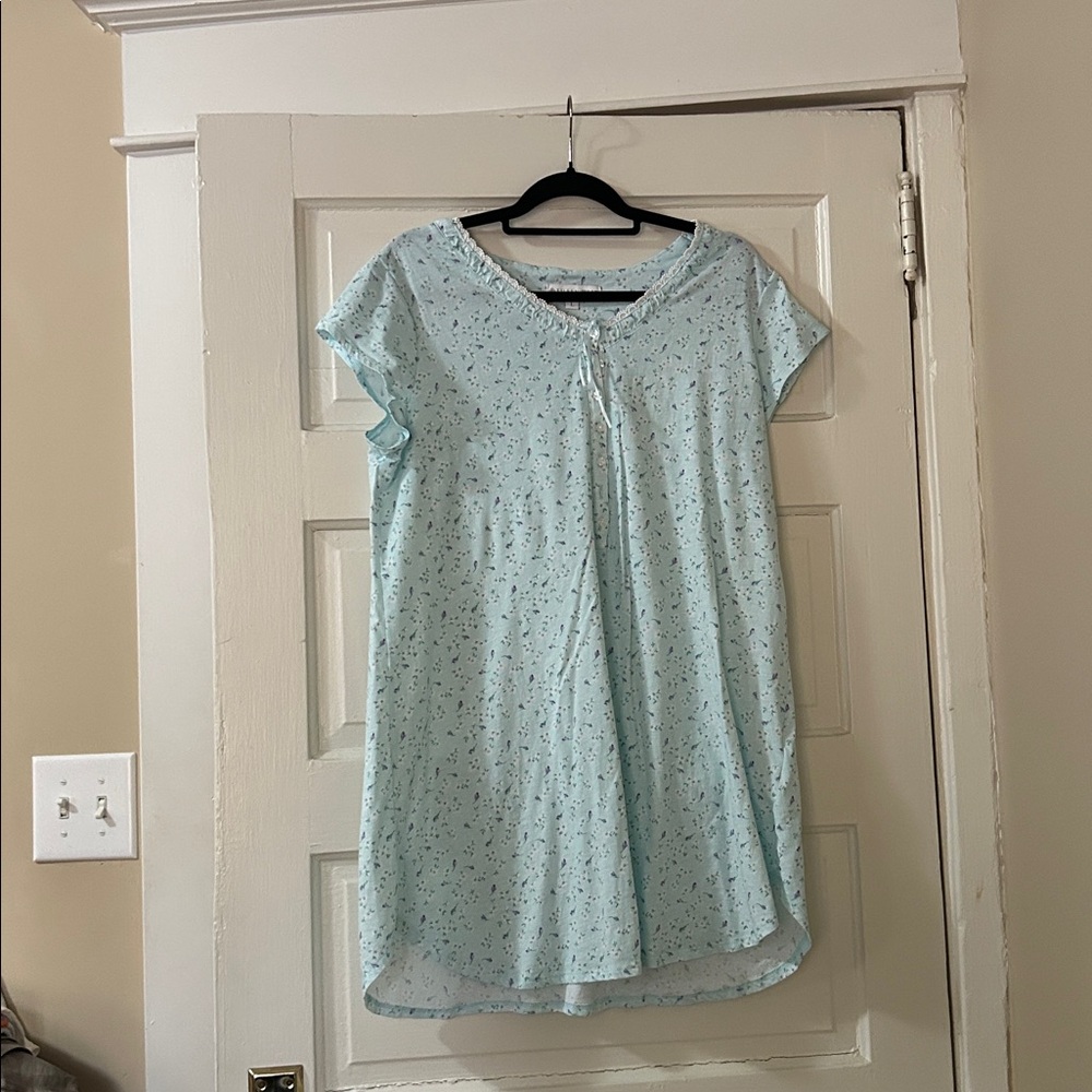 Eileen West Mint Floral Nightgown